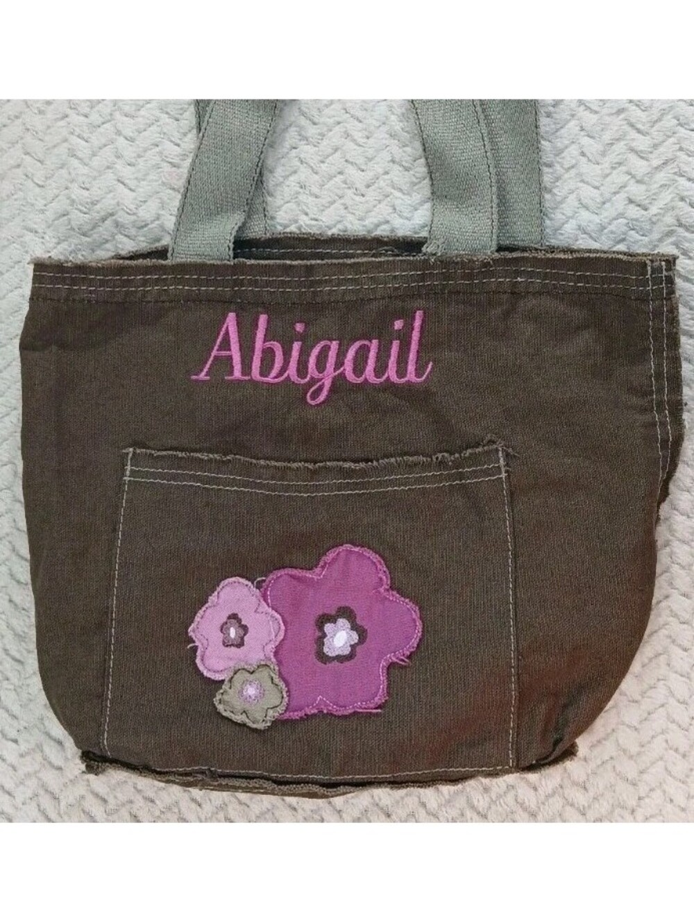 Thirty One -11x11x5 Purse Bag Floral Brown Crossbody Hipster Embroidered Abigail